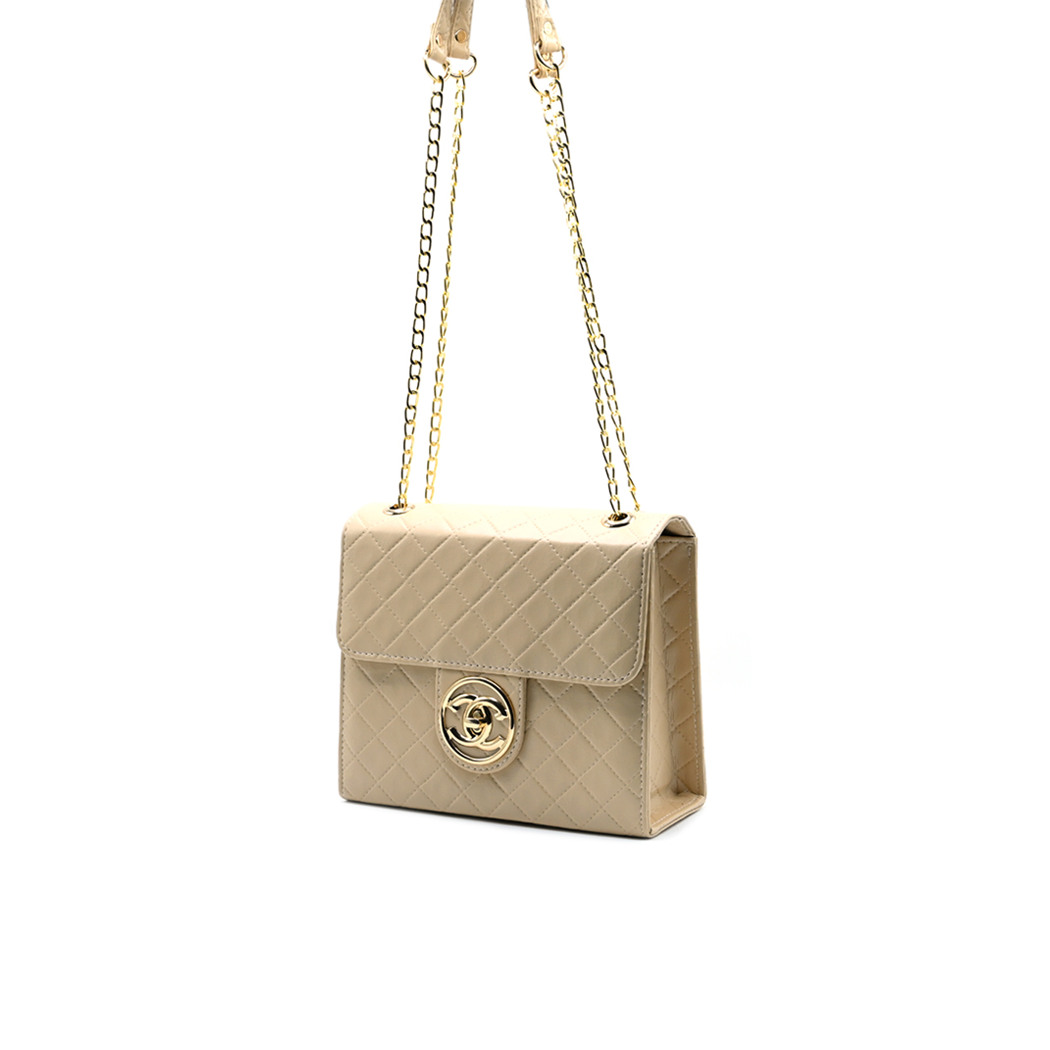 Trendy Chain Stylish Bag in Camel – Women’s Small Shoulder Purse for Daily Use - Image 2