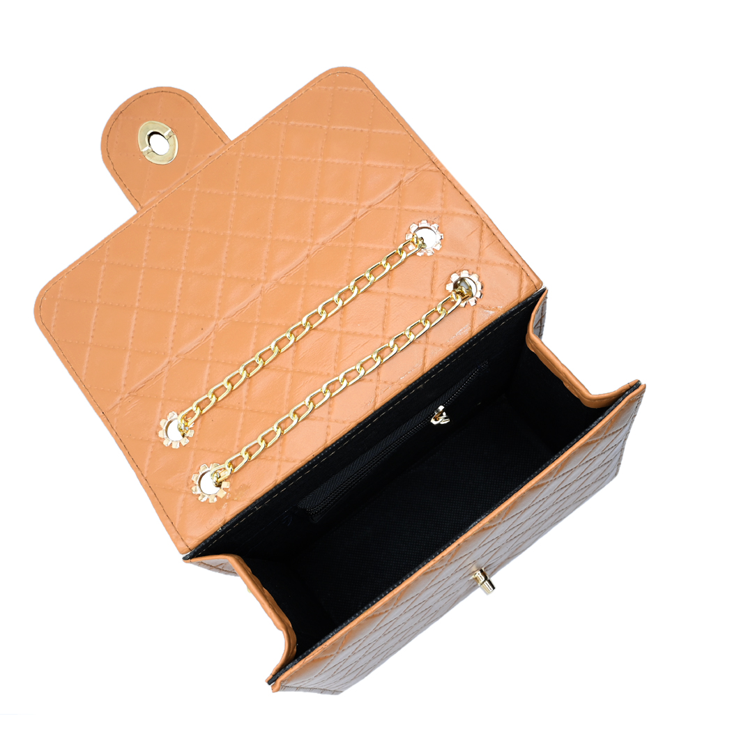 Trendy Chain Stylish Bag in Brown – Women’s Small Shoulder Purse for Daily Use - Image 4